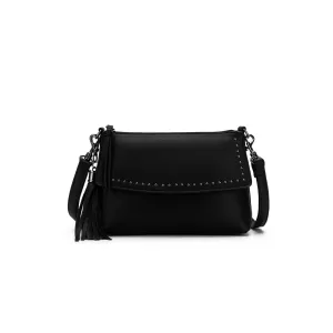 Nevada  Studded  Black Crossbody Bag