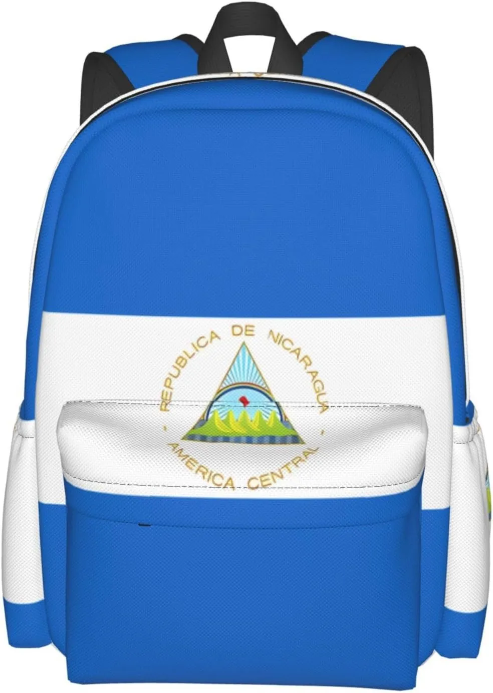 Nicaragua Flag Casual Backpack Large Capacity Travel Backpacks Laptop Daypack Commuter Rucksack Adjustable Strap Sports Bags for Hiking Biking
