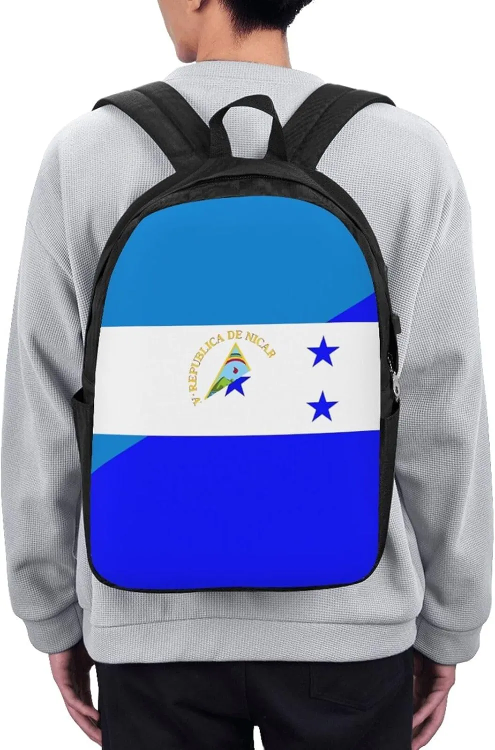 Nicaragua Honduras Flag Laptop Backpacks Travel Backpack Casual Business Daypack Sport Rucksack Computer Bag Fits up to 17 Inch Notebook with USB Port