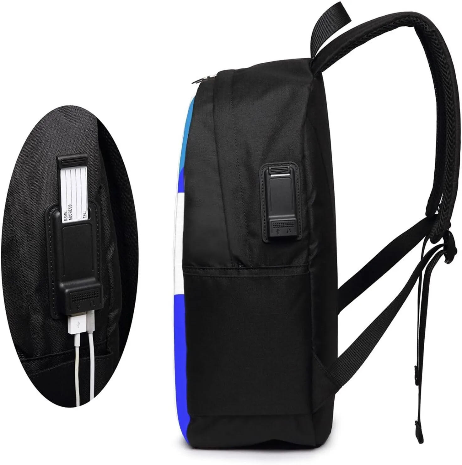 Nicaragua Honduras Flag Laptop Backpacks Travel Backpack Casual Business Daypack Sport Rucksack Computer Bag Fits up to 17 Inch Notebook with USB Port