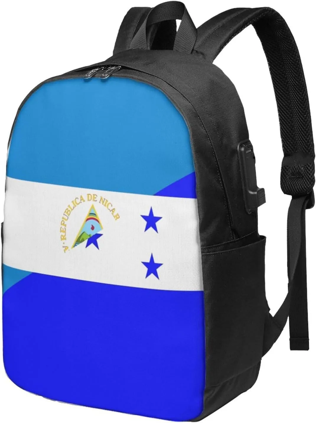 Nicaragua Honduras Flag Laptop Backpacks Travel Backpack Casual Business Daypack Sport Rucksack Computer Bag Fits up to 17 Inch Notebook with USB Port
