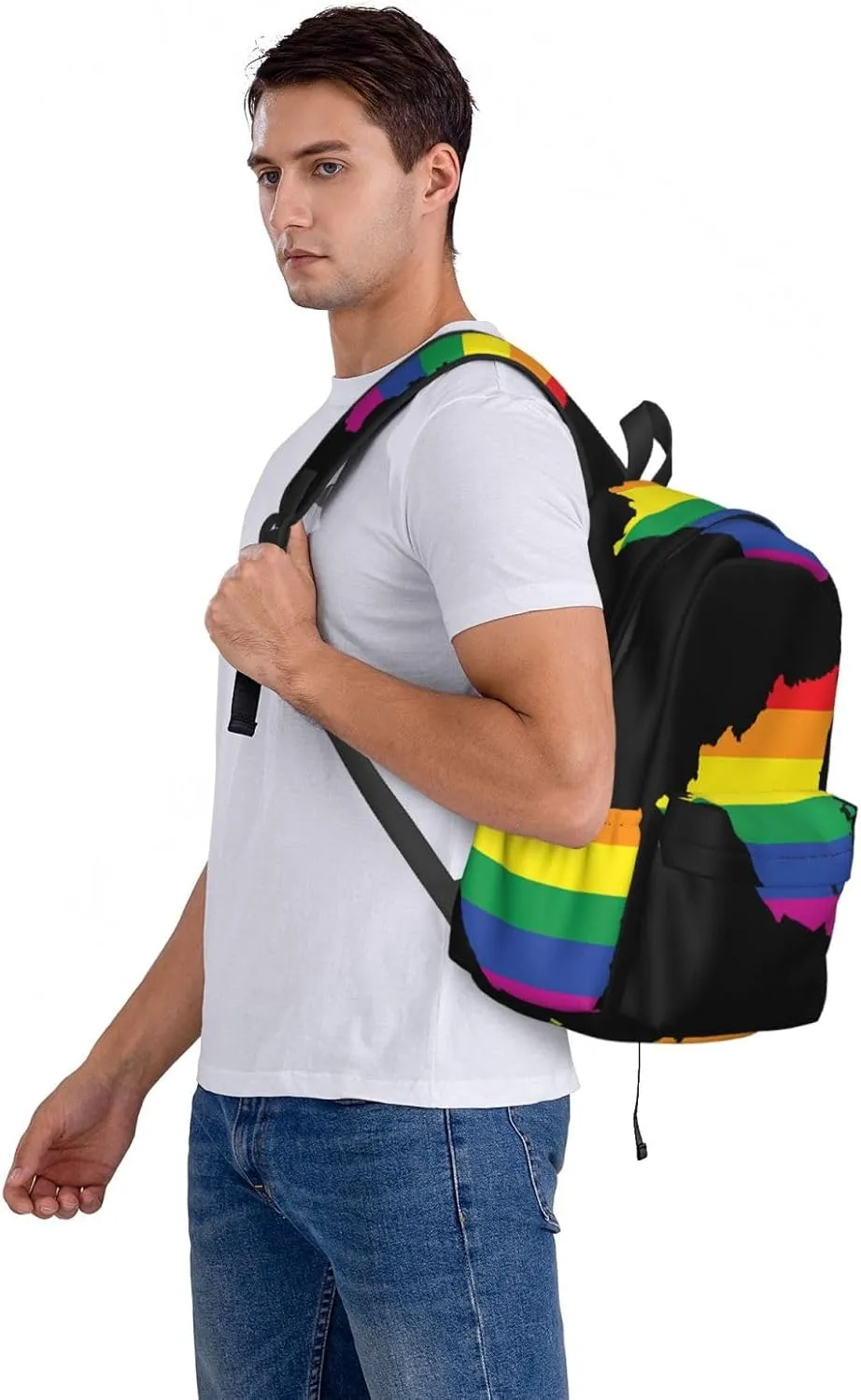 Nicaragua LGBT Rainbow Gay Pride Map Flag Casual Backpack Large Capacity Travel Backpacks Laptop Daypack Commuter Rucksack Adjustable Strap Sports Bags for Hiking Biking