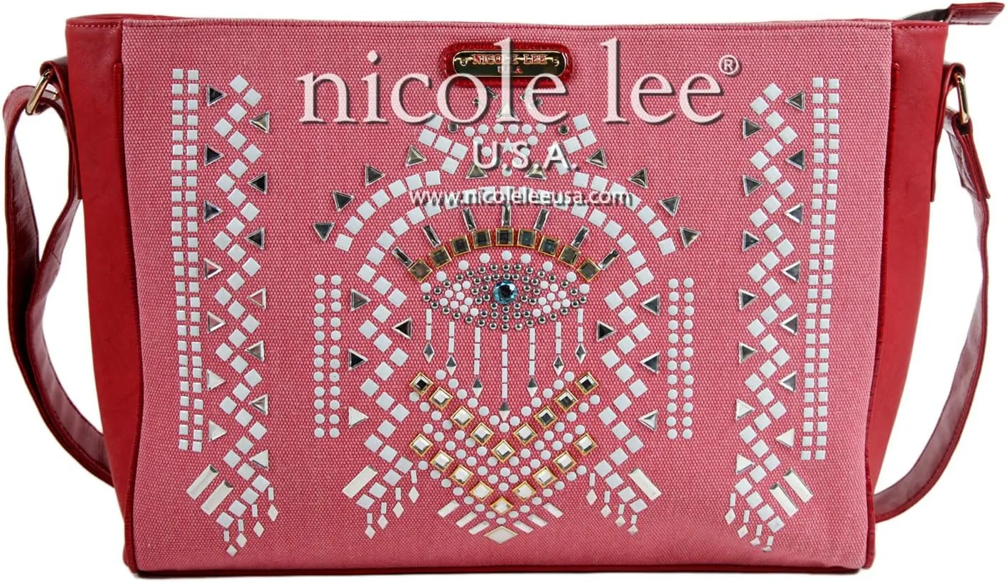 Nicole Lee Ramsha Stud Detail Messenger Bag, Red, One Size