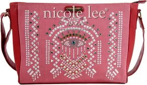 Nicole Lee Ramsha Stud Detail Messenger Bag, Red, One Size