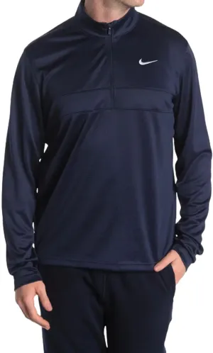 Nike Men's Essential Dri-FIT Half-Zip Golf Pullover, Obsidian/White, Medium