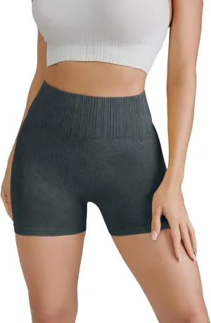 No Front Seam Biker Shorts for Women, Yoga Workout Gym Bike Shorts with Tummy Control