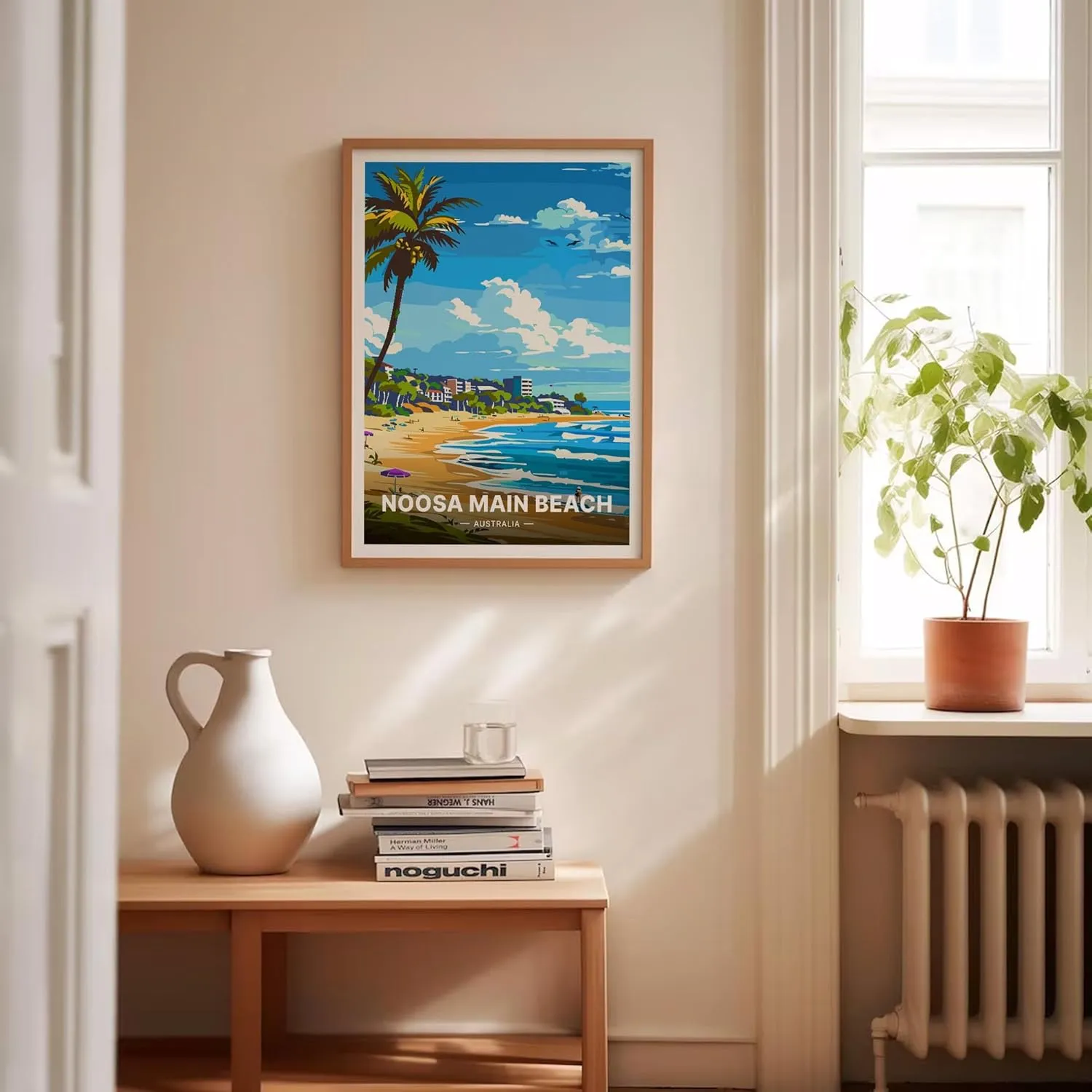 Noosa Main Beach Poster, Australia Travel Wall Art, Coastal Home Decor, Beach Lovers Gift Idea, Scenic Ocean View Artwork