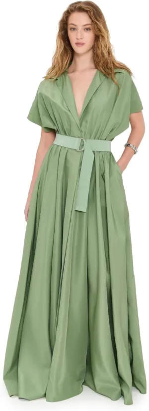 Norma Kamali Women's Belted Flared Maxi Dress