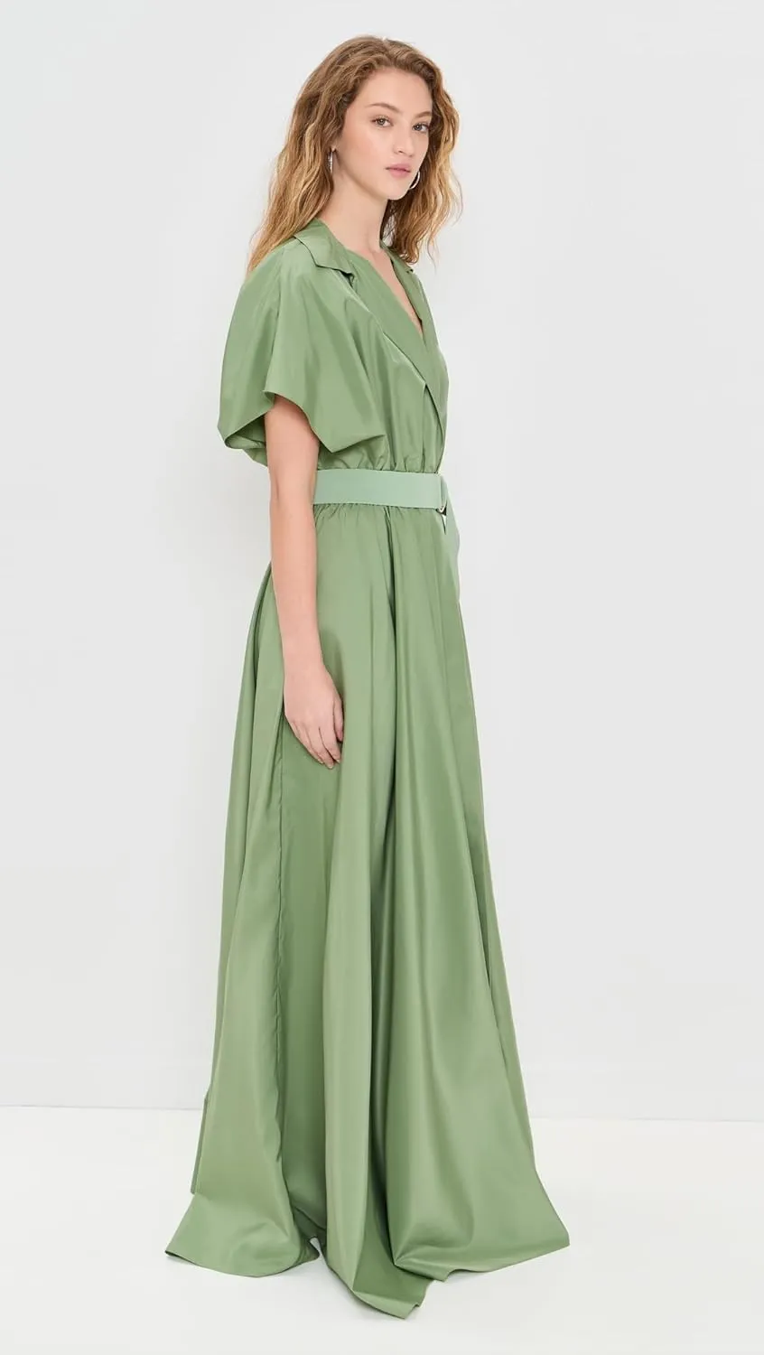 Norma Kamali Women's Belted Flared Maxi Dress