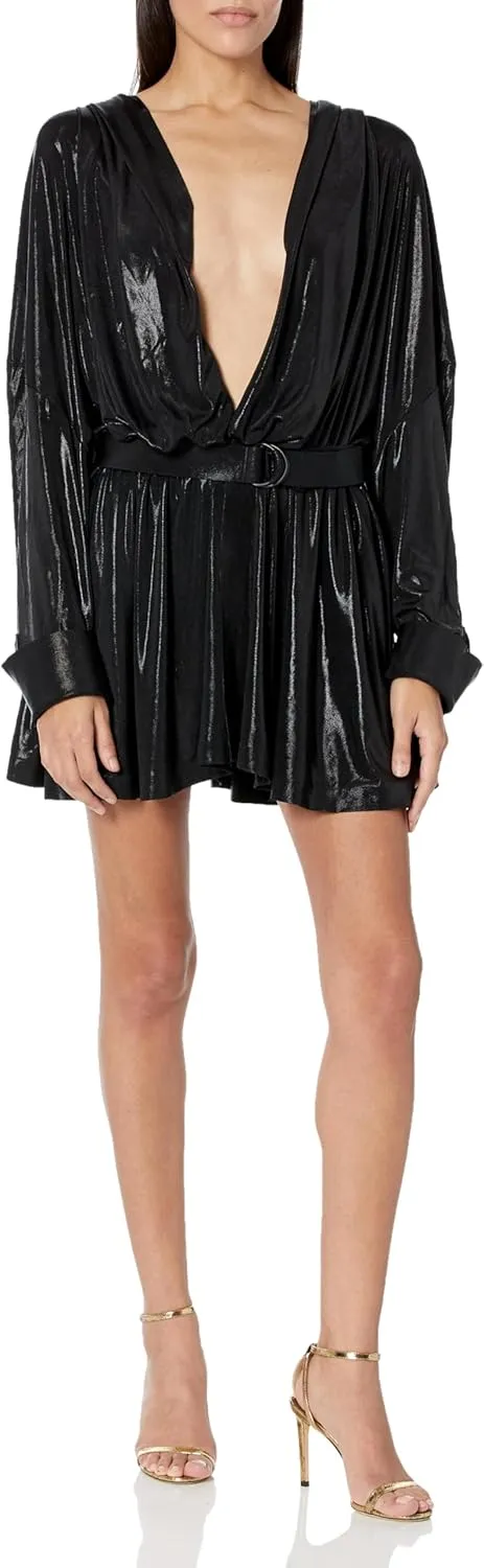Norma Kamali Women's Hooded Super Oversized Boyfriend Nk Shirt Flared Mini Dress