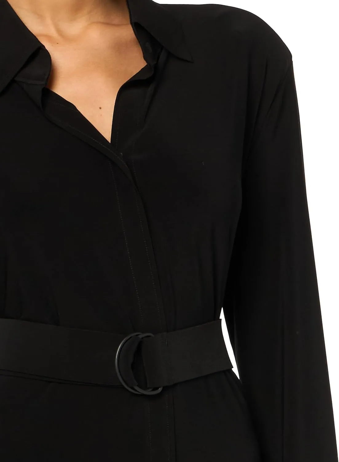 Norma Kamali Women's Nk Shirt Dress Long W/Shoulder Pads