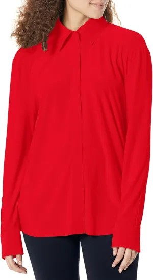 Norma Kamali Women's Nk Shirt W/Collar Stand