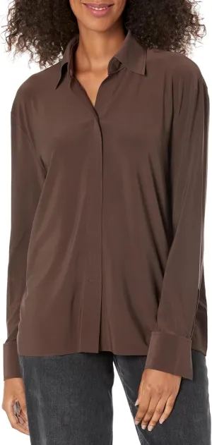 Norma Kamali Women's Nk Shirt W/Collar Stand