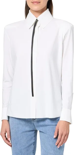 Norma Kamali Women's Nk Shirt W/Shoulder Pads W/Lariat