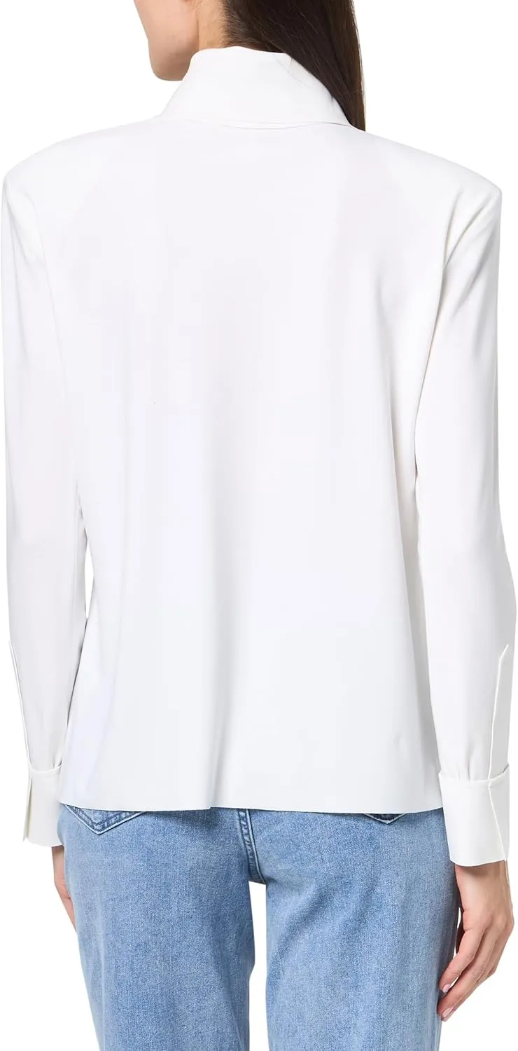 Norma Kamali Women's Nk Shirt W/Shoulder Pads W/Lariat