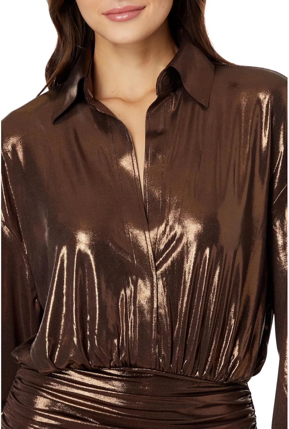 Norma Kamali Women's Oversized Bf Nk Shirt Shirred Bottom Mini Dress