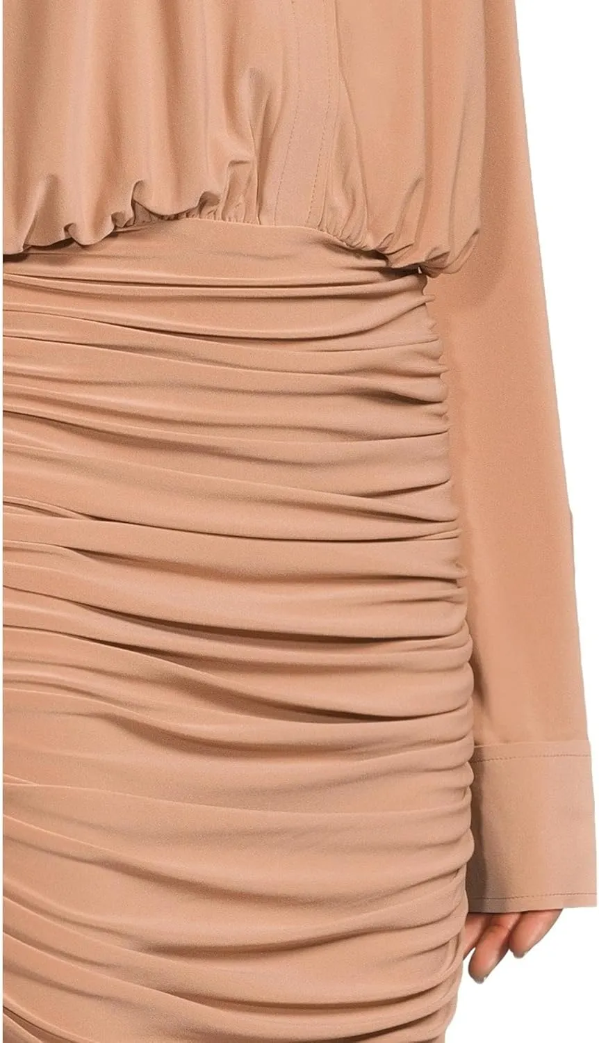 Norma Kamali Women's Oversized Boyfriend Nk Shirt Shirred Bottom Mini Dress