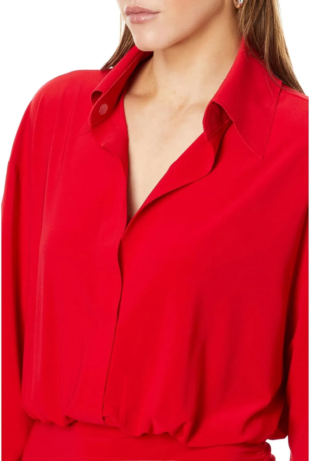 Norma Kamali Women's Oversized Boyfriend Nk Shirt Side Drape Gown