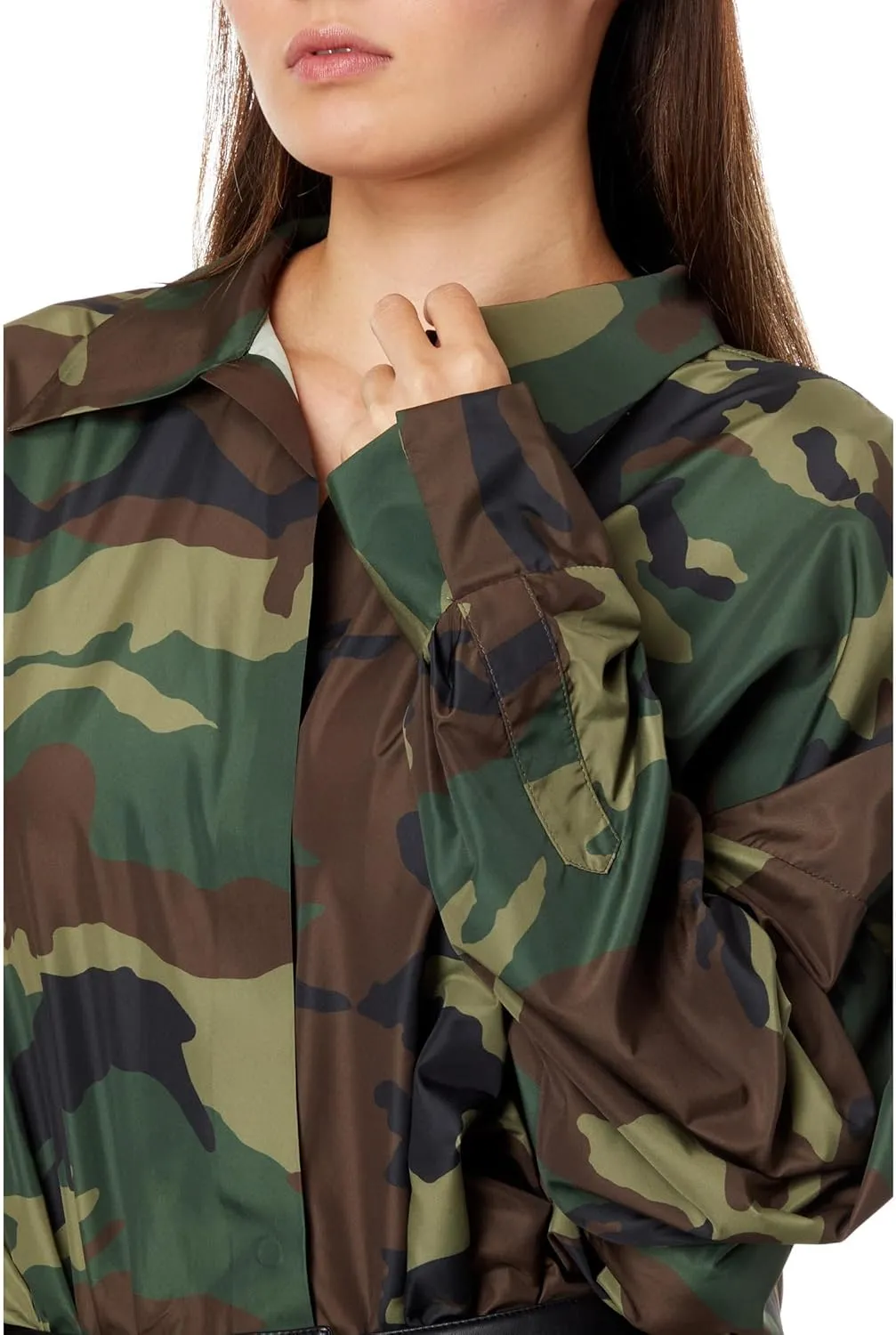 Norma Kamali Women's SUPER OVERSIZED BOYFRIEND NK SHIRT BODYSUIT
