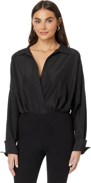 Norma Kamali womens Super Oversized Boyfriend Nk Shirt Bodysuit