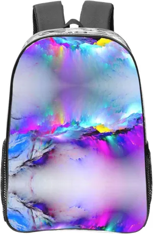 Northern Lights Painting Print Large Clear PVC Backpack Men Women Suitable Bag Stadium Event Outdoor Sport Travel