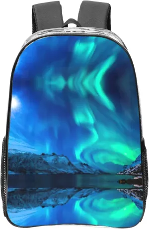 Northern Lights Print Large Clear PVC Backpack Men Women Suitable Bag Stadium Event Outdoor Sport Travel