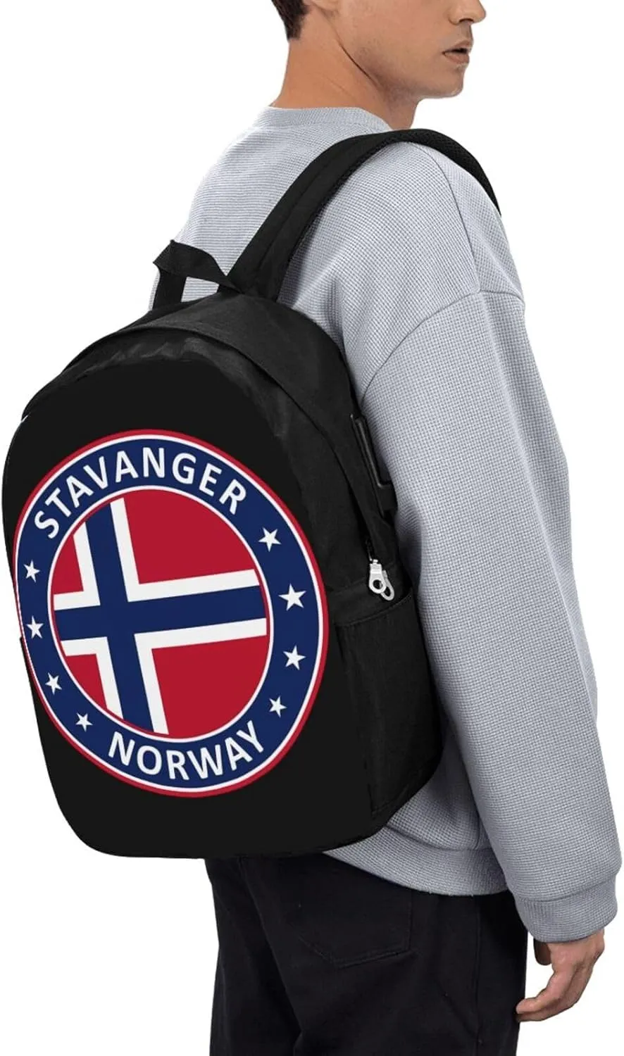 Norway Norwegian Flag Laptop Backpacks Travel Backpack Casual Business Daypack Sport Rucksack Computer Bag Fits up to 17 Inch Notebook with USB Port