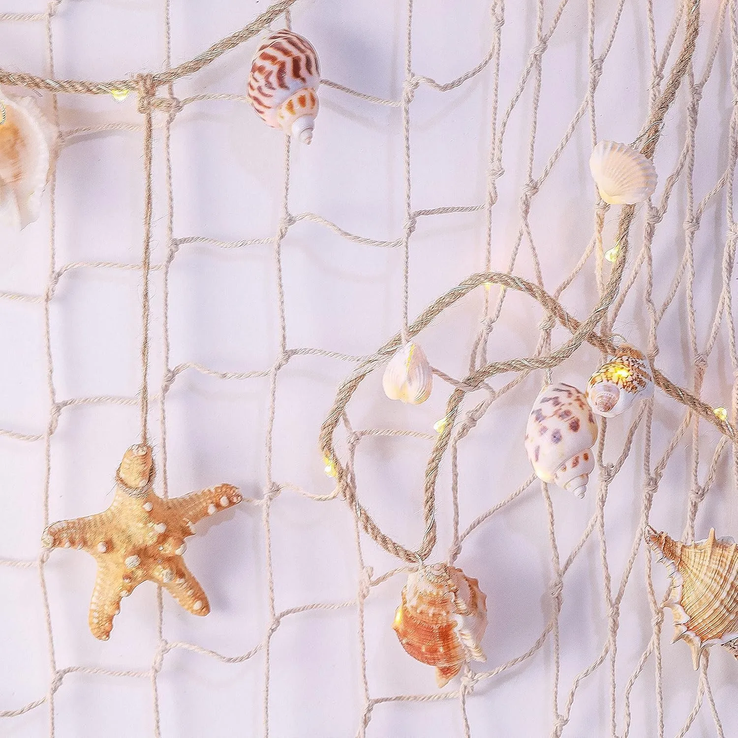 Ocean Themed Conch Seashell Lights for Beach Decor 7.2ft 39 LEDs Battery Operated Coastal Garland Lamp with Sea Shells for Decorating Beachy Room Decor Aesthetic Beach Themed Room Decorations