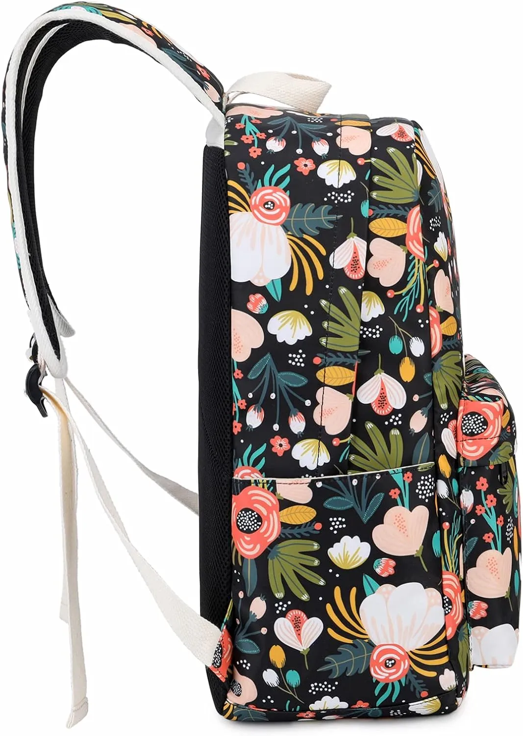 Octsky Kids Backpack for Girls Teens Elementary Middle School Bookbags Childs Back to School Bag with Lunch Box, Black/Multi, One Size
