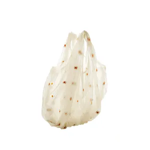 off white flowers bag