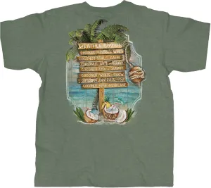 OLD GUYS RULE T-Shirts for Men, Weather Station - Novelty Graphic Tee for Beach Lovers, Vacation - Gift for Dad, Grandpa