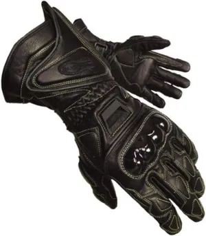 Olympia 340 Vented Kevlar Protector Motorcycle Sport Gloves (Black, Large)