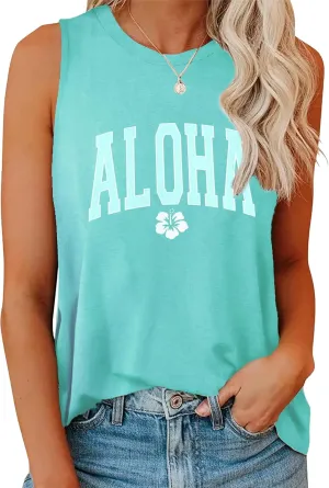 On Cruise Time Coconut Tree Tank Tops for Women Summer Vacation Sleeveless Shirts Casual Beach Praty Graphic Tees Vest