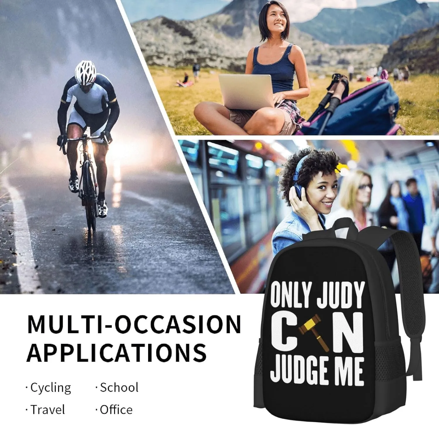 Only Judy Can Judge Me Backpack Lightweight Large Capacity Laptop Backpack Travel Backpacks for Unisex