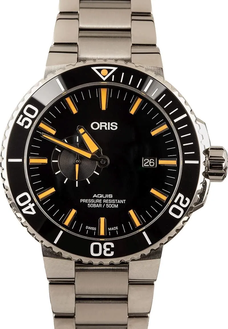 Oris Aquis Small Second, Date Black Dial Men's Watch - Model Number: 01 743 7733 4159-07 8 24 05PEB