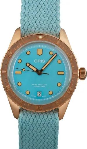 Oris Divers Sixty-Five Bronze Textile Strap - Model Number: 01 733 7771 3155-07 3 19 02BRS