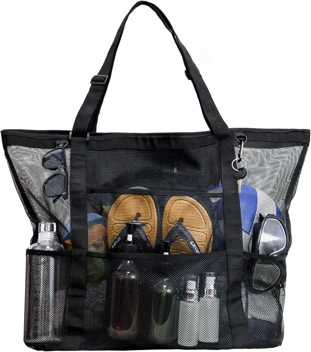 Outdoor beach bag, a large capacity tote bag suitable for family travel, toys, and vacation essentials