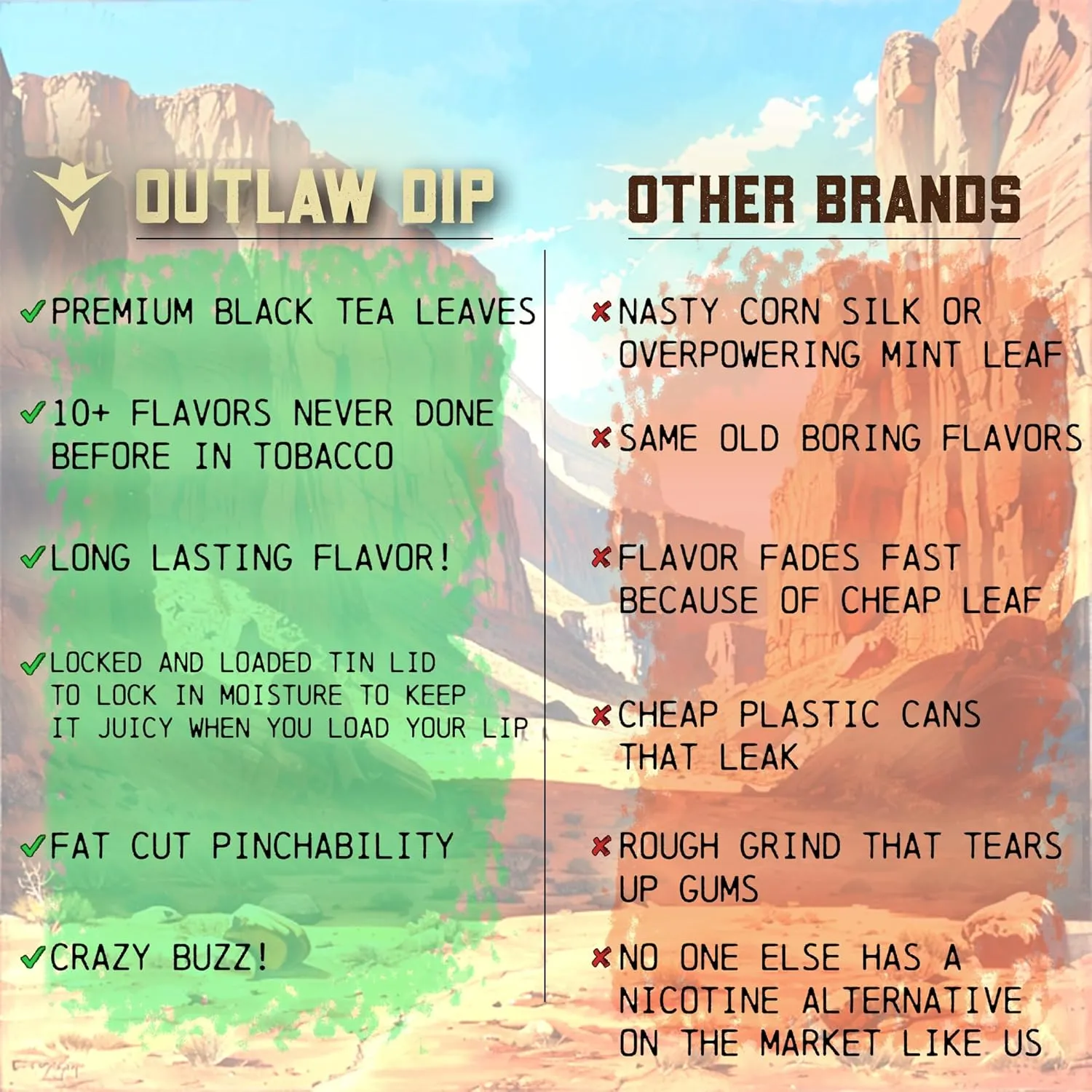 Outlaw Dip - Southern Sweet Tea - Pouches - 3 Pack - Tobacco Free - Nicotine Free