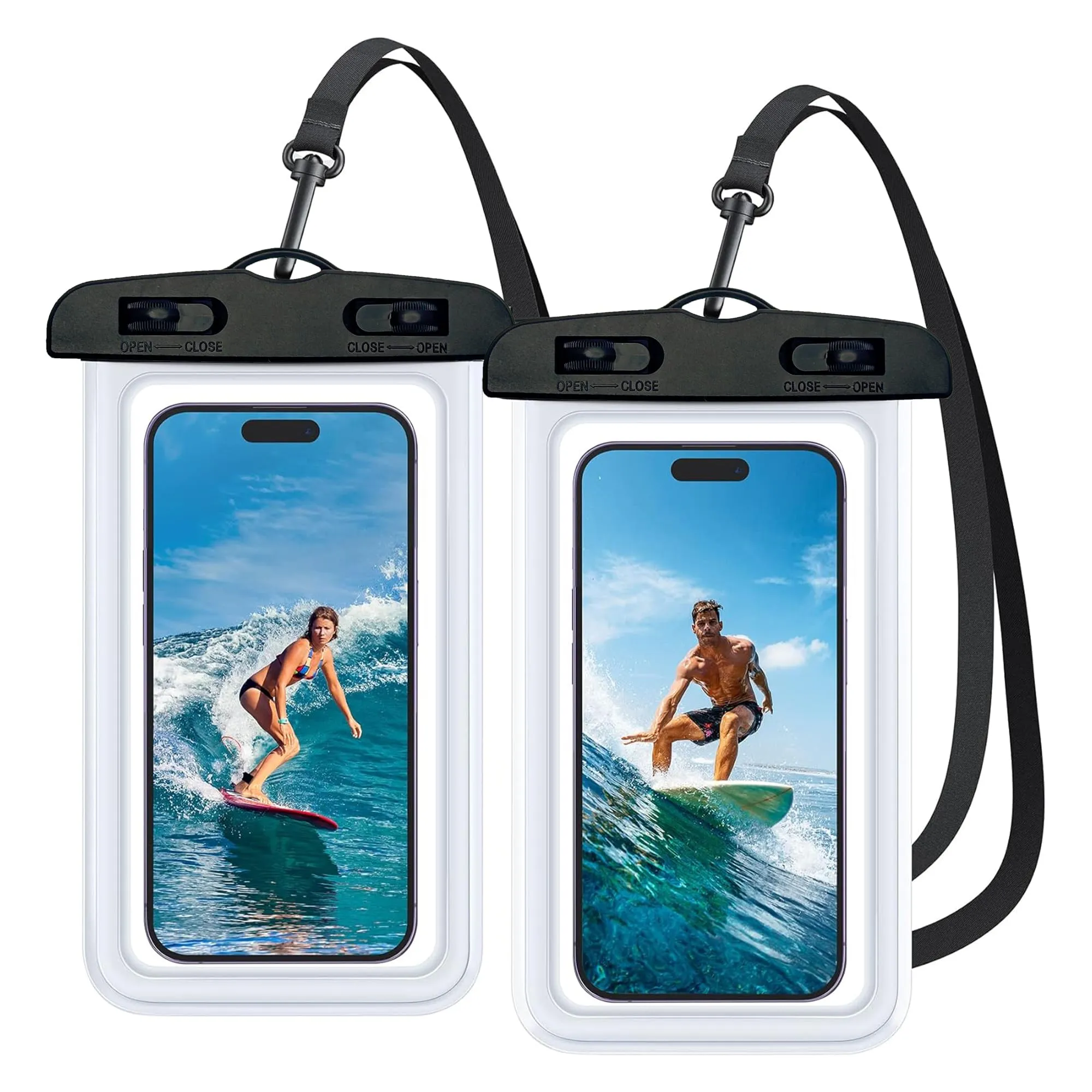 (PACK OF 2) INFLUX Floating Waterproof Phone Pouch up to 7.0" Compatible with iPhone 16/15/14/13 Series, S23 S24 ultra for Swimming Travel Beach Essential