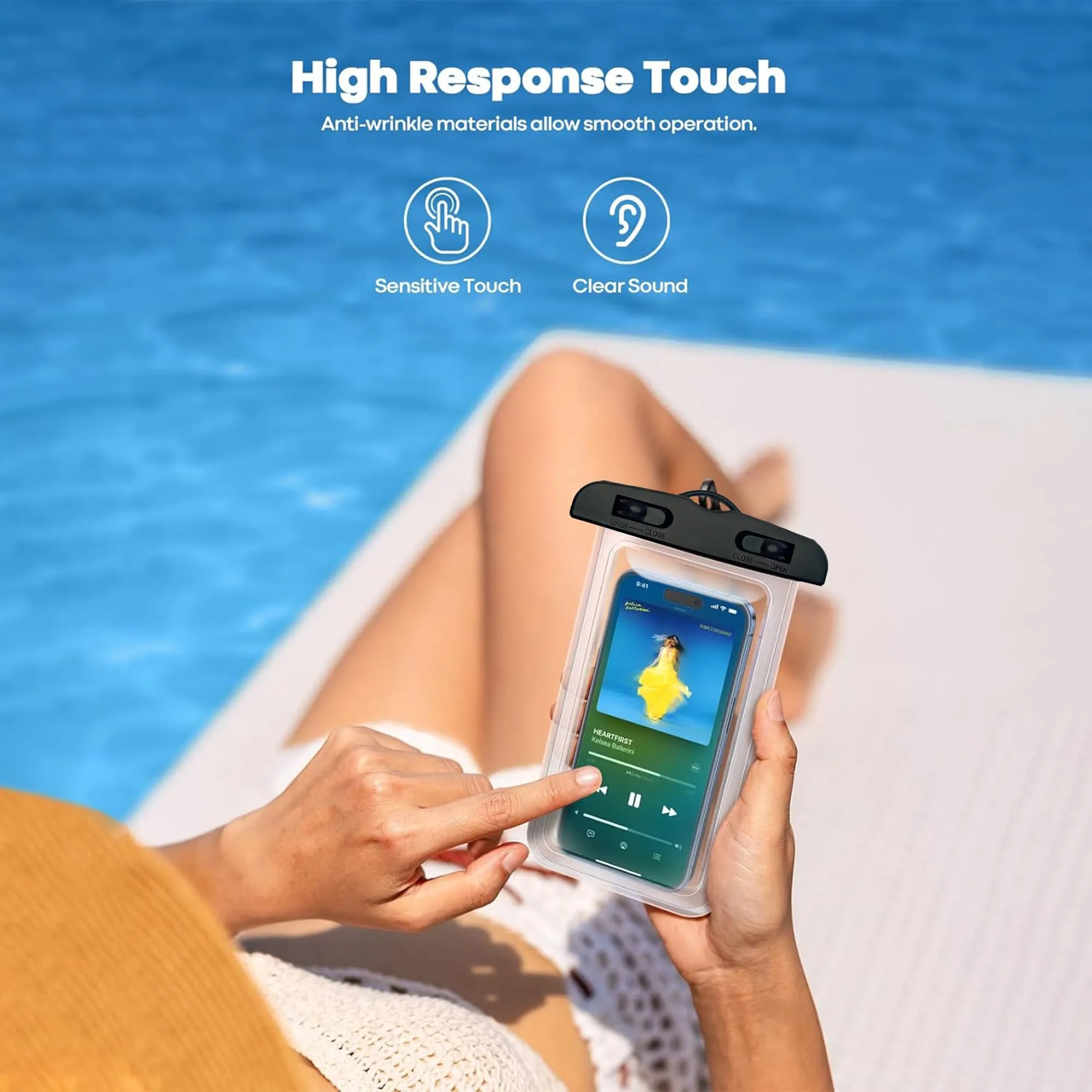 (PACK OF 2) INFLUX Floating Waterproof Phone Pouch up to 7.0" Compatible with iPhone 16/15/14/13 Series, S23 S24 ultra for Swimming Travel Beach Essential