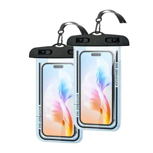 (PACK OF 2) INFLUX Floating Waterproof Phone Pouch up to 7.0" Compatible with iPhone 16/15/14/13 Series, S23 S24 ultra for Swimming Travel Beach Essential