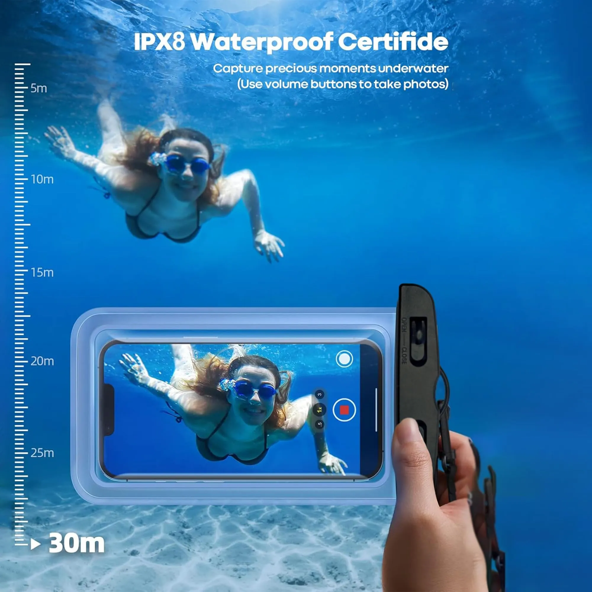 (PACK OF 2) INFLUX Floating Waterproof Phone Pouch up to 7.0" Compatible with iPhone 16/15/14/13 Series, S23 S24 ultra for Swimming Travel Beach Essential