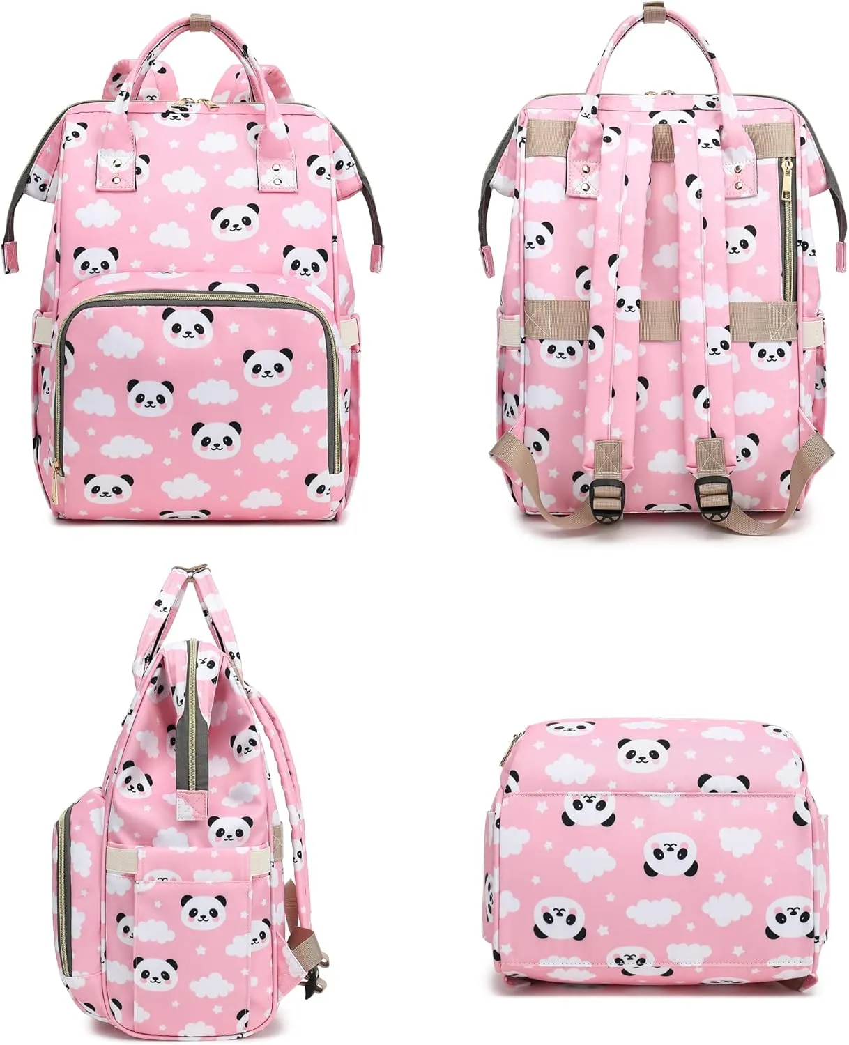 Panda Laptop Backpack for Womens Girls, College Backpacks School Bag Bookbag 15.6 Inch Computer Backpack (Pink)