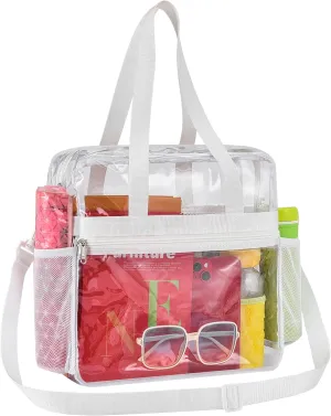 Paxiland Clear Bag for Stadium Events 12x6x12, Clear Tote Bag with Reinforced Strap, Transparent Bag for Sports Concert