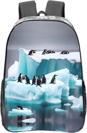 Penguins On The Iceberg Clear Backpack,High Capacity Clear Bag For Travel,Work,Festival, Concerts Women Men Unisex