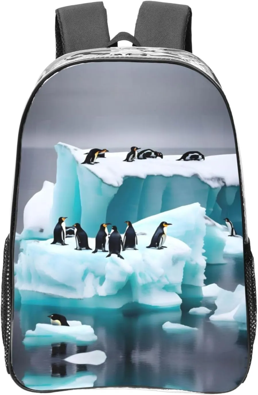 Penguins On The Iceberg Clear Backpack,High Capacity Clear Bag For Travel,Work,Festival, Concerts Women Men Unisex