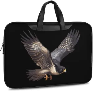 Peregrine Falcon Flying Laptop Sleeve Bag Protective Case Handbag With Shoulder Strap for Computer 10-17 Inch