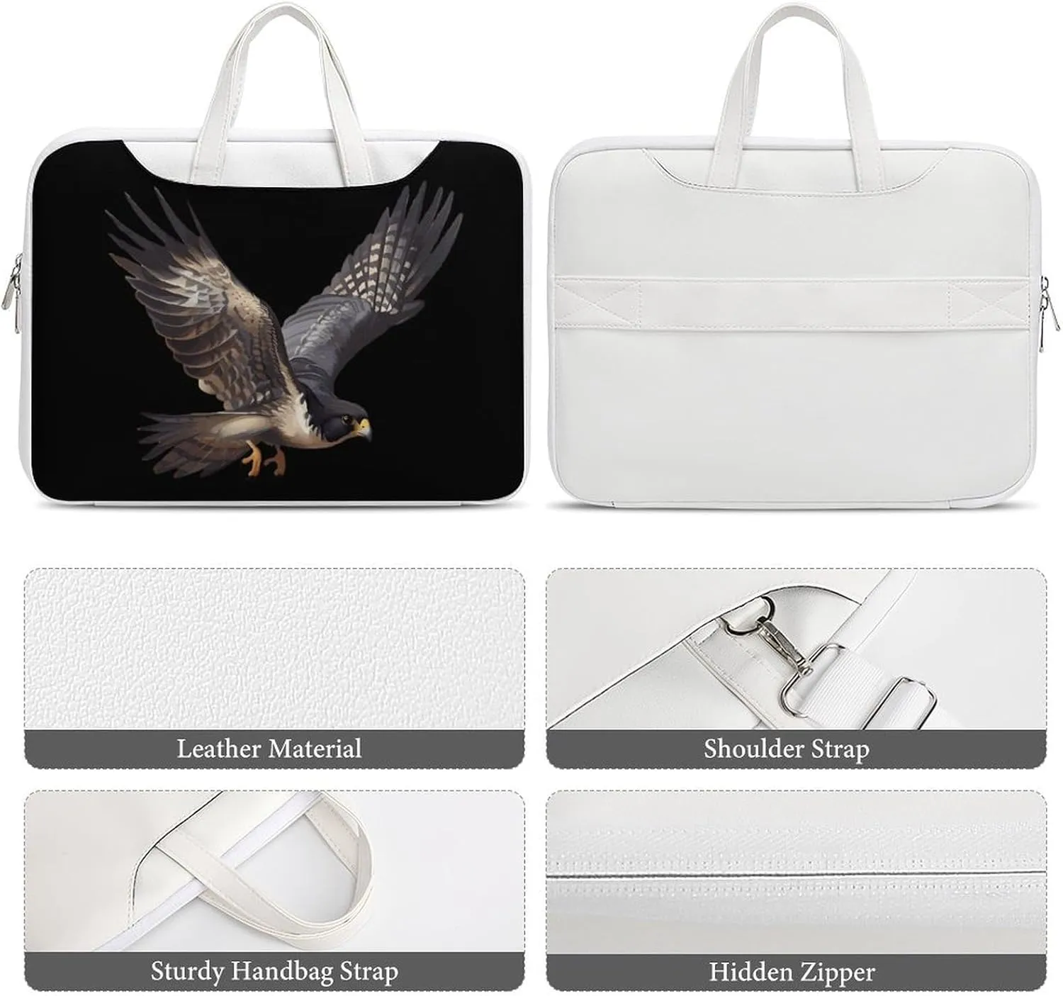 Peregrine Falcon Flying Laptop Sleeve Bag Protective Case Handbag With Shoulder Strap for Computer 10-17 Inch