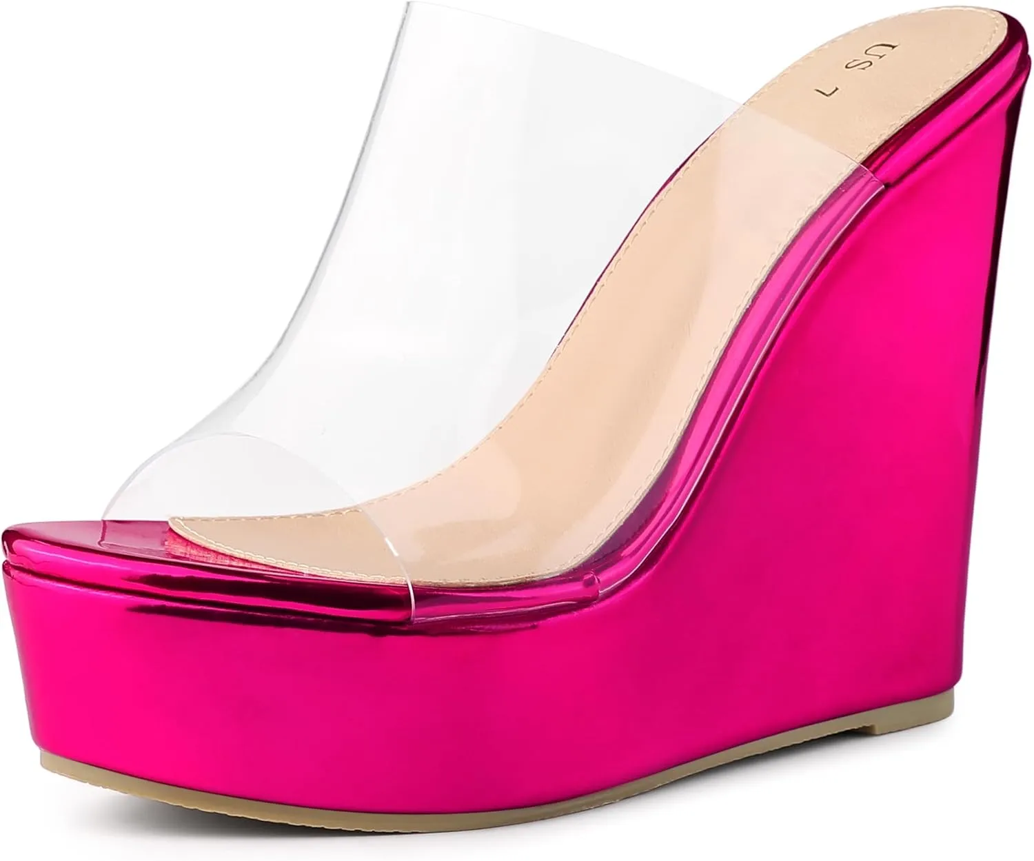 Perphy Platform Heel Sandals Clear Wedges for Women