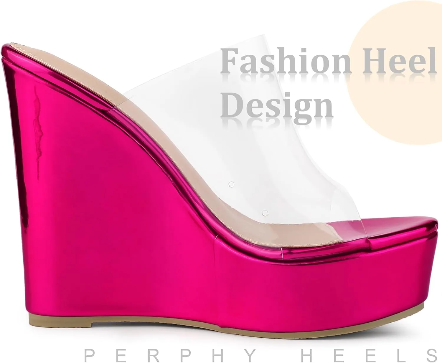 Perphy Platform Heel Sandals Clear Wedges for Women